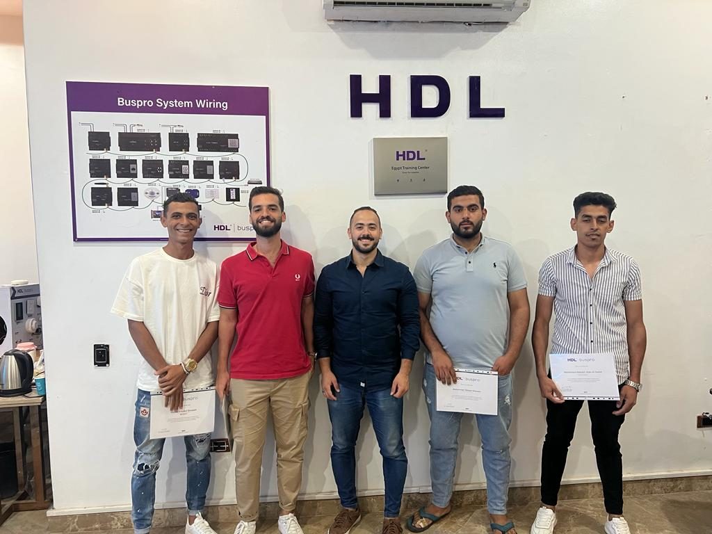 Graduates with their HDL Buspro certificates at the HDL training centre