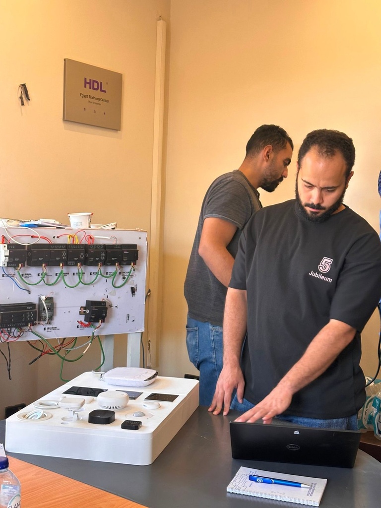 Zigbee devices and the training board ready for the practical session
